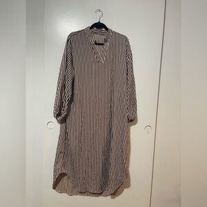 Brown/ beige stripes long dress size XL